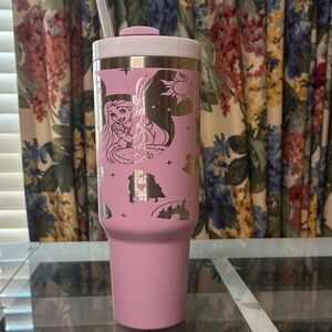 40 oz Rapunzel Pink Stainless Steel Tumbler with Straw